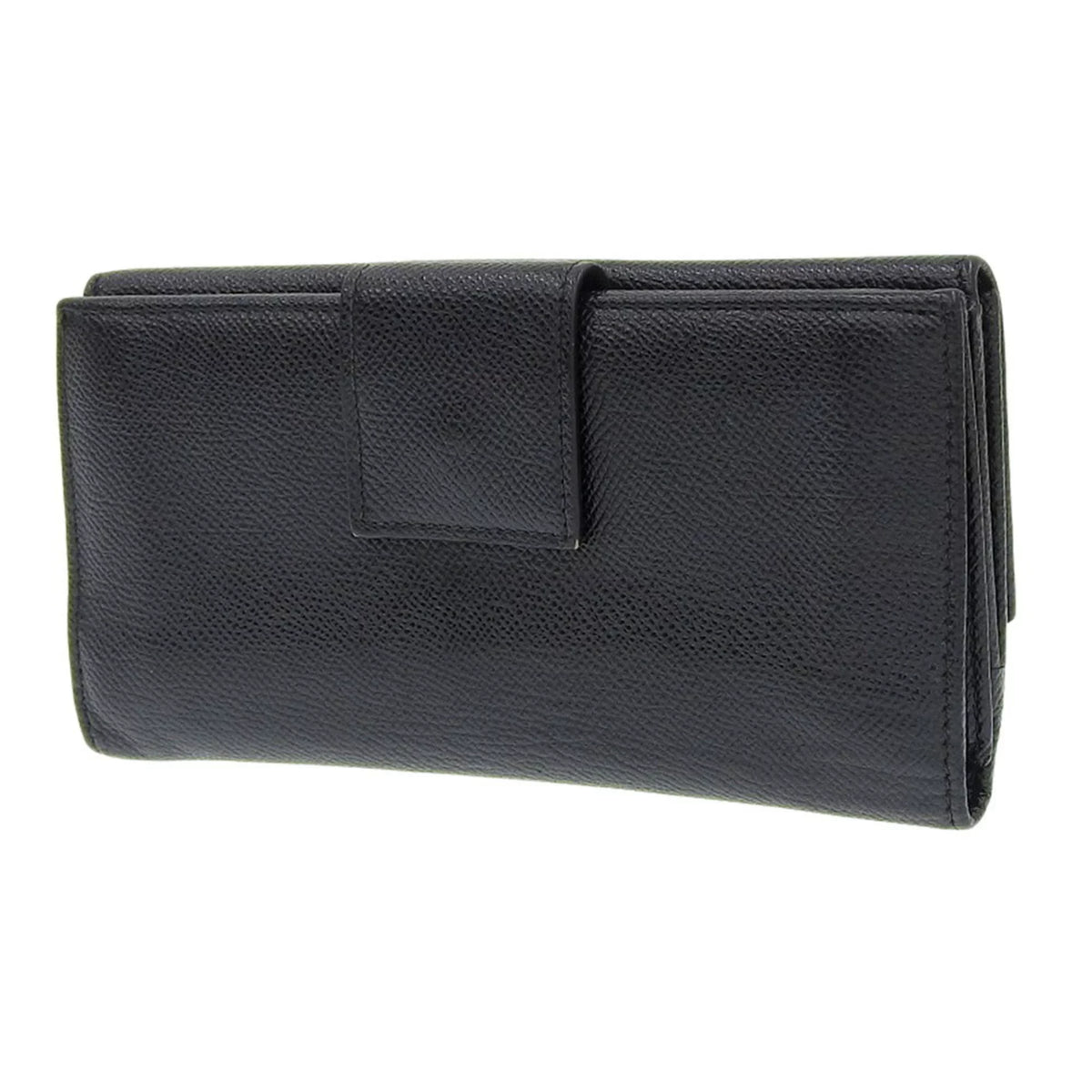 Pre-Owned Black Leather Long Wallet K50022