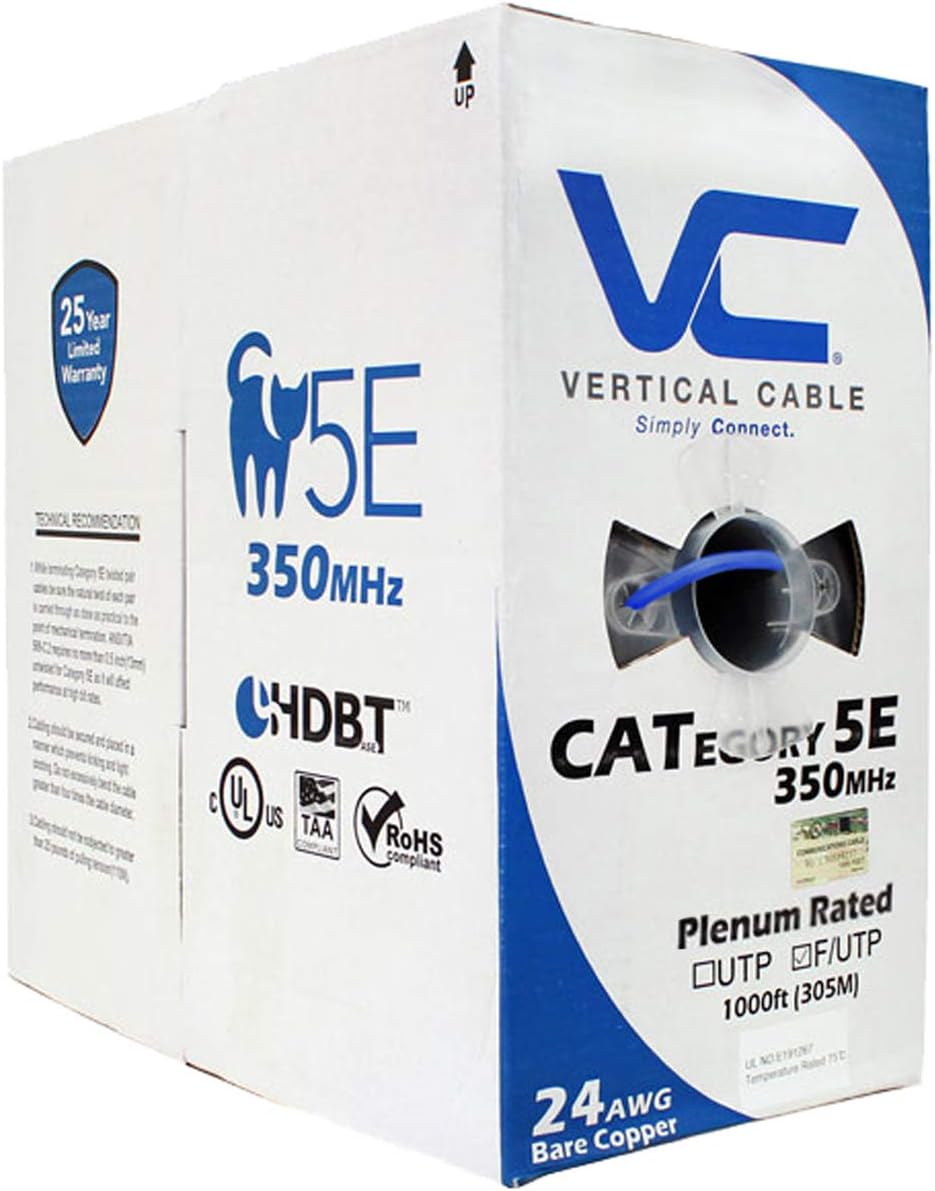 1000ft Shielded Cat5e Bulk Ethernet Cable O503607