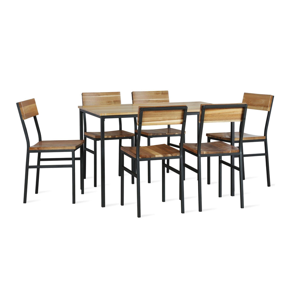 Natural Gray Wood and Metal Dining Chair (2-Pack) X220