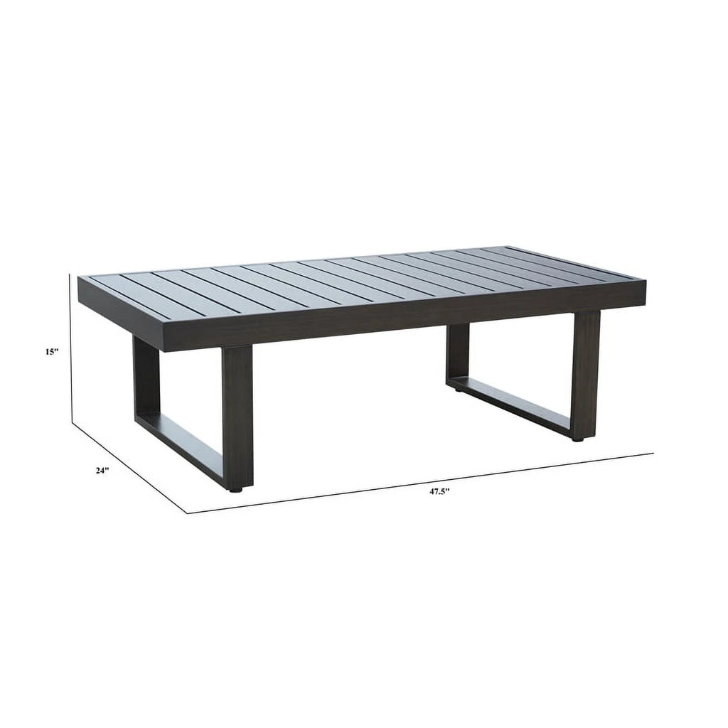 Brown Aluminum Patio Cocktail Table R723