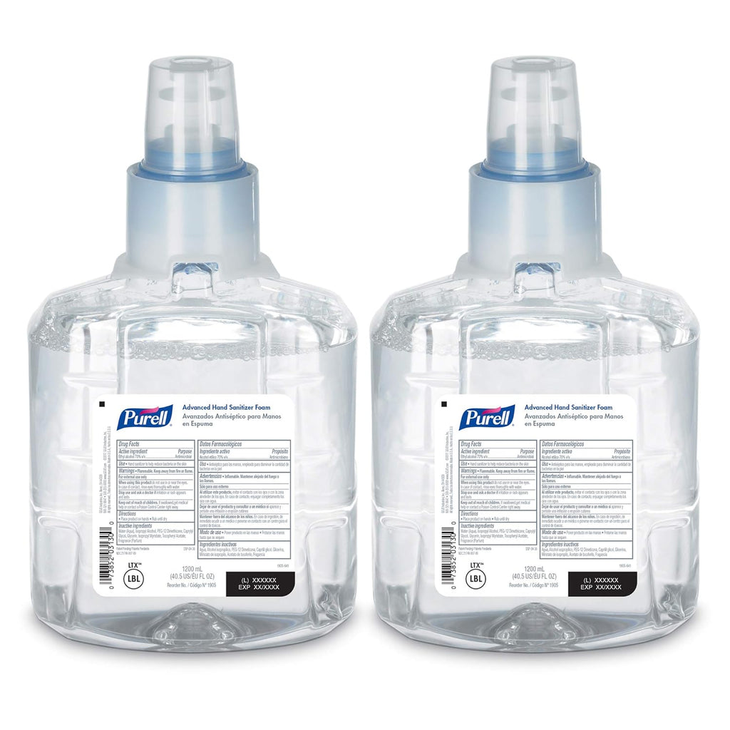PURELL Advanced Hand Sanitizer Foam, 1200 mL Refill (Pack of 2) A83409