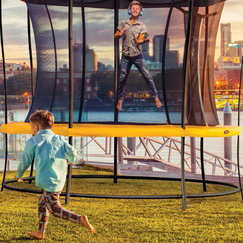 Black 10 Ft Trampoline with Zip Door and Game Mat D568