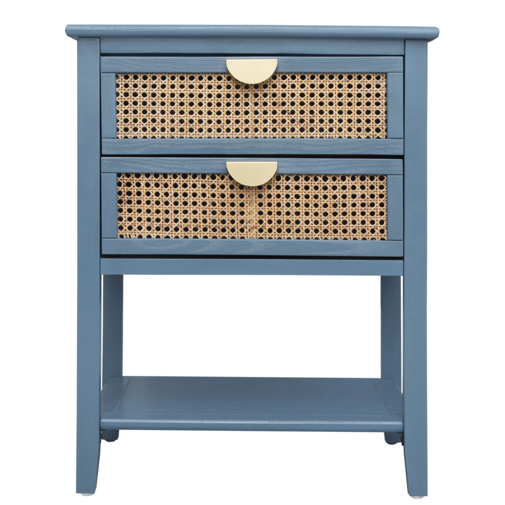 Natural Rattan 2-Drawer Side Table O231977