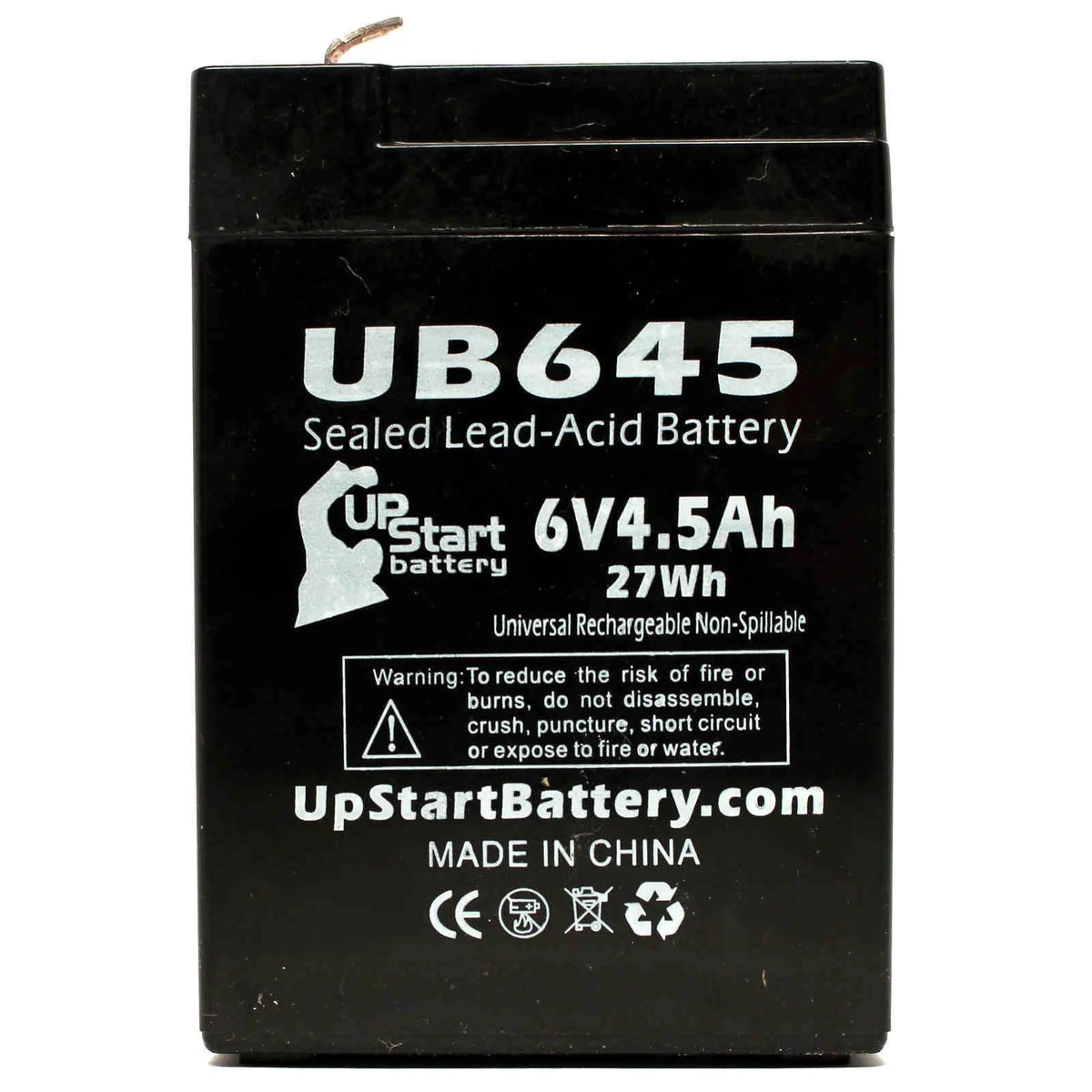 6V 4.5Ah Sealed Lead Acid Battery 3 Pack with Terminal Adapters P3283