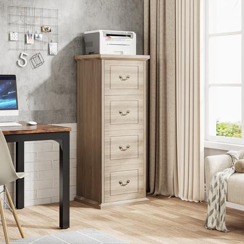 Walnut 4-Drawer Vertical File Cabinet F13895