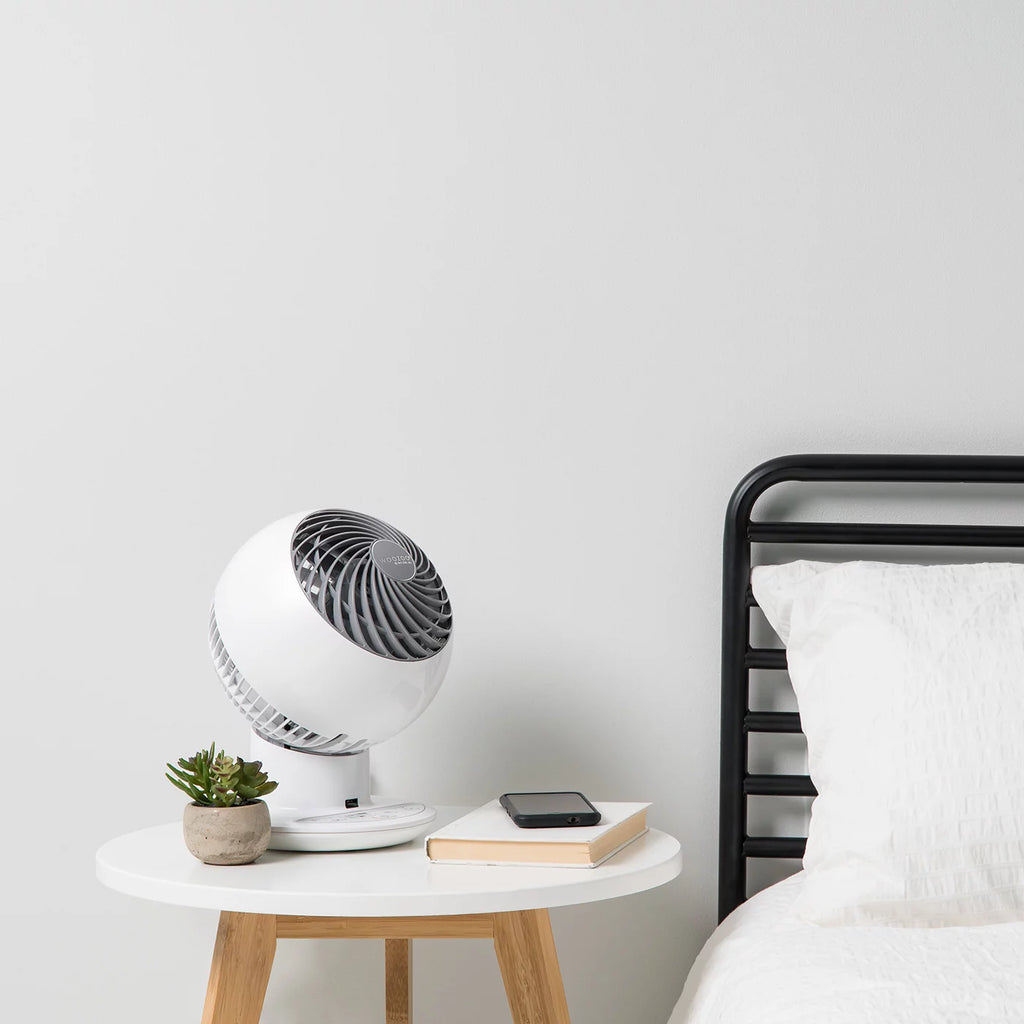 White Remote Controlled Compact Globe Oscillating Circulating Fan O185008