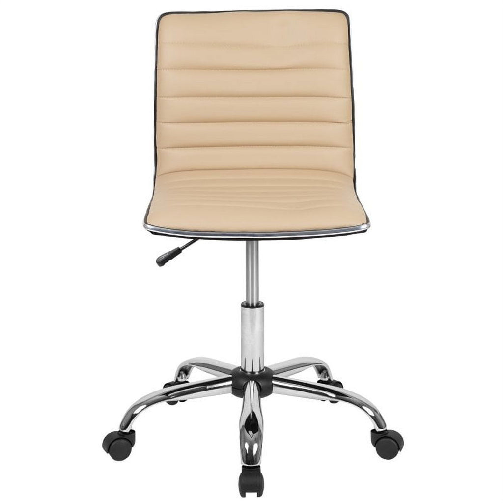 Tan Vinyl Low Back Swivel Office Chair S70065