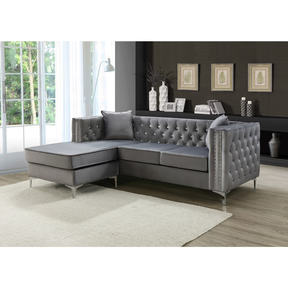 Gray Sofa Chaise Y316