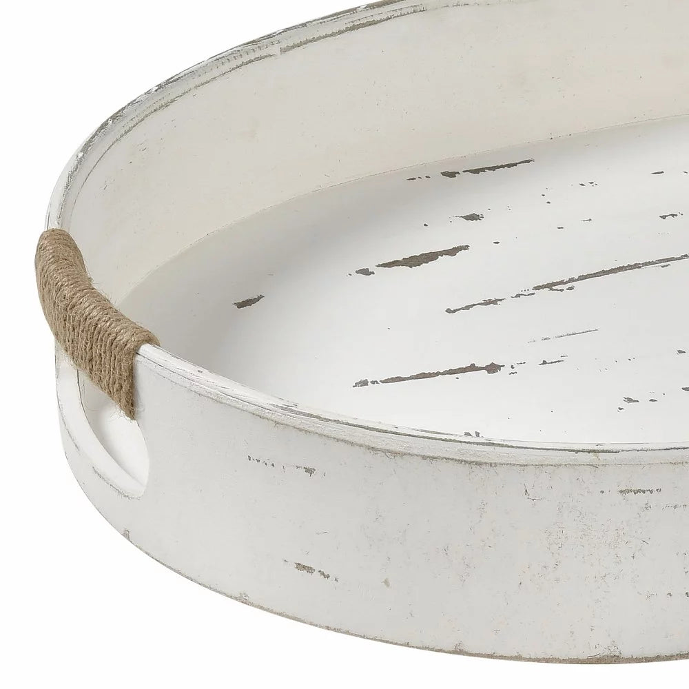 19.75 Inch Oval Ottoman Tray D584