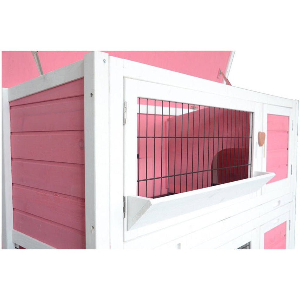 40x22 Wooden Rabbit Hutch Pet Cage Pink K448