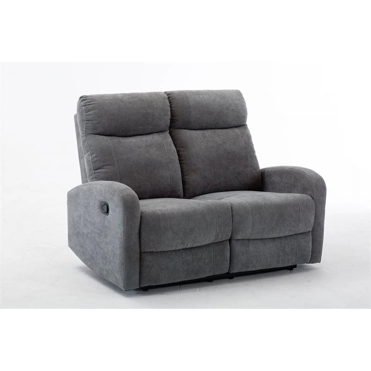 3-Piece Reclining Chenille Fabric Sofa Set Light Gray E4491