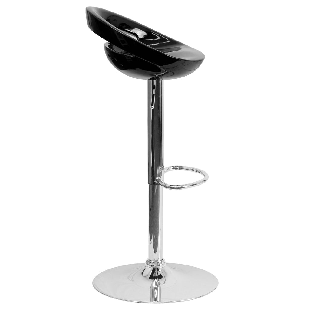 Blue Adjustable Height Plastic Barstool with Chrome Base L4416