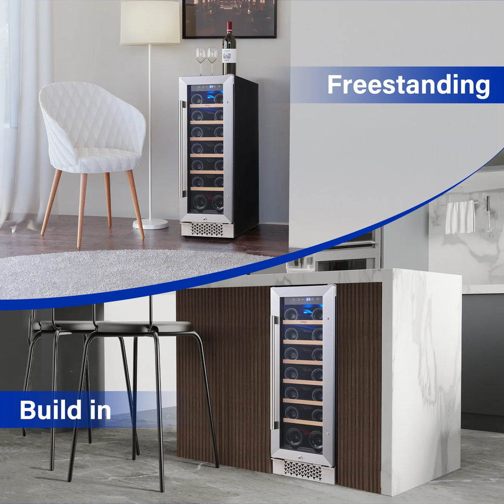 12 Bottle Compressor Wine Cooler Refrigerator with Glass Door and Safety Lock M599657