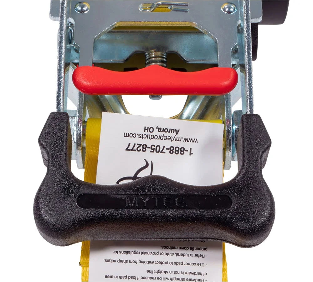 2 Pack 2" x 10' Retractable Ratchet Straps with Double J-Hook, 3,300 lbs Breaking Strength, Yellow I60430