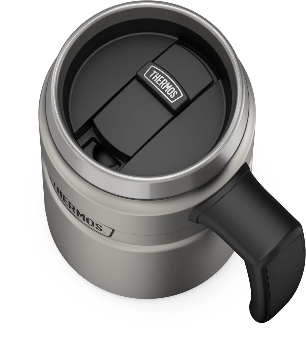 16 Oz Vacuum Insulated Desk Mug, Matte Stainless Steel L734504