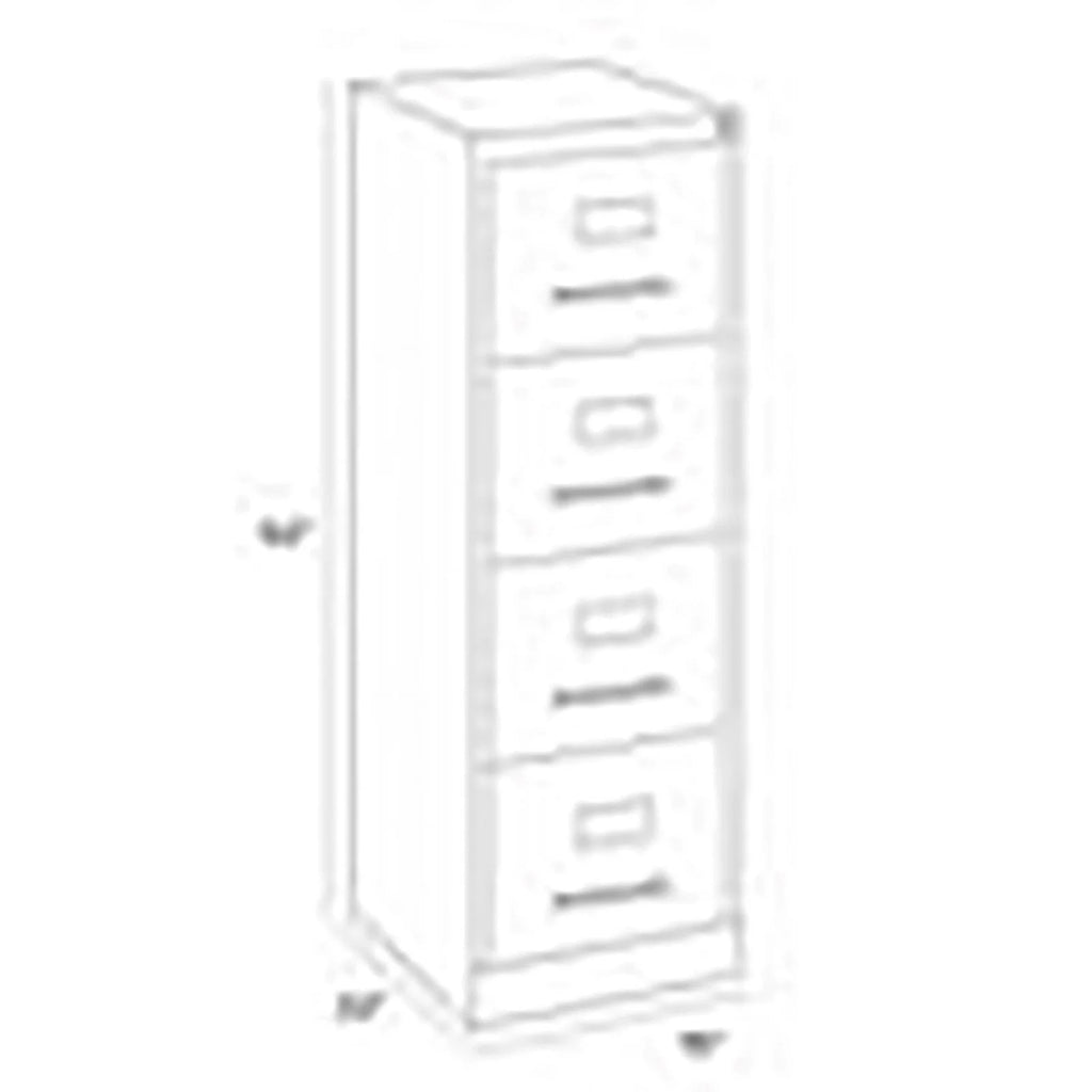 22" 4-Drawer Metal Vertical File Cabinet in Black Z3614