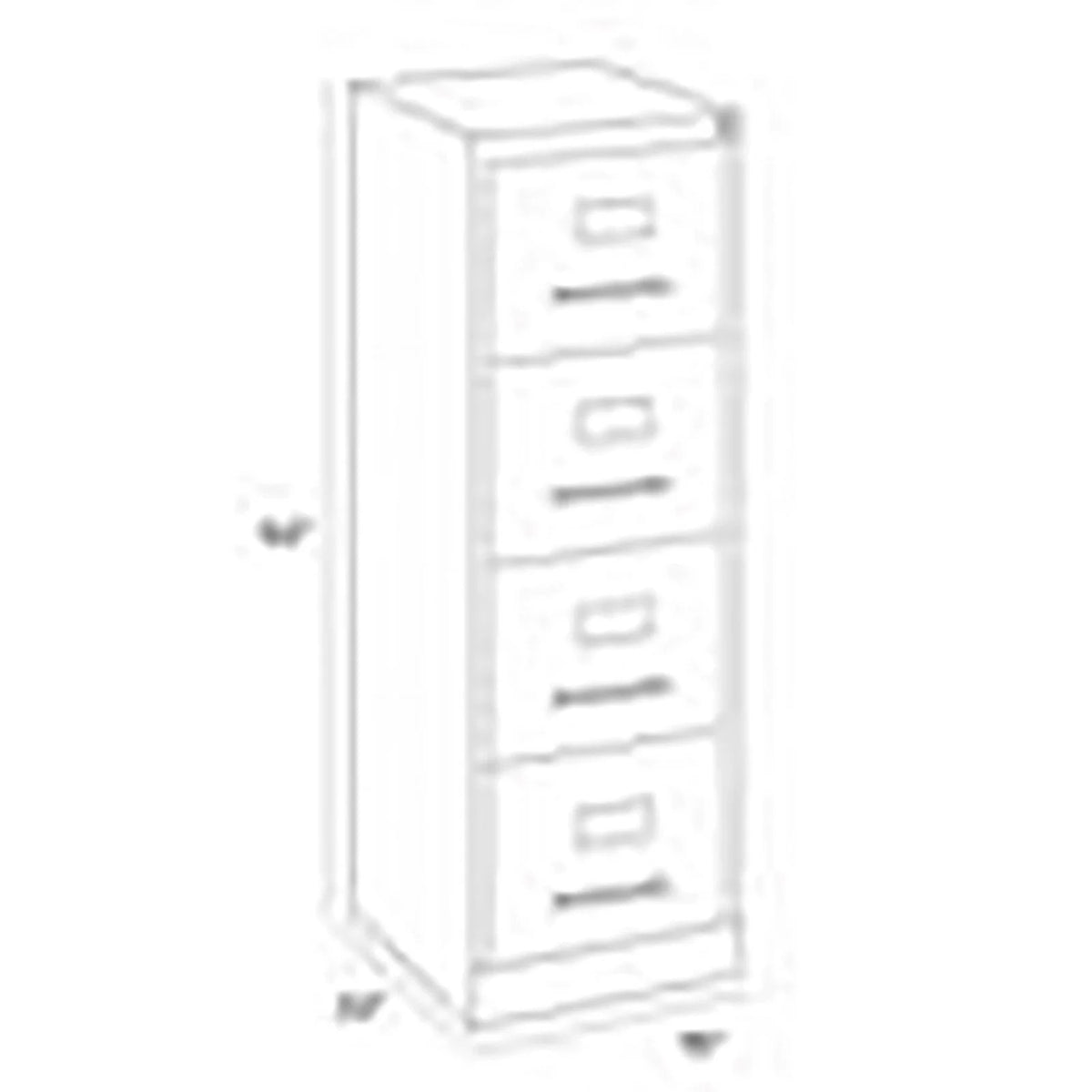22" 4-Drawer Metal Vertical File Cabinet in Black Z3614