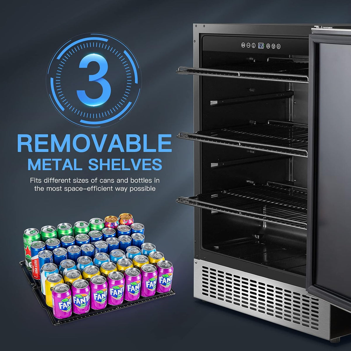 Stainless Steel Beverage Refrigerator 180 Cans F897708