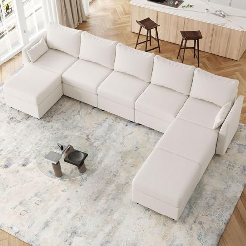 Light Grey 8 Seat U Shaped Sectional Sofa with Storage A7862