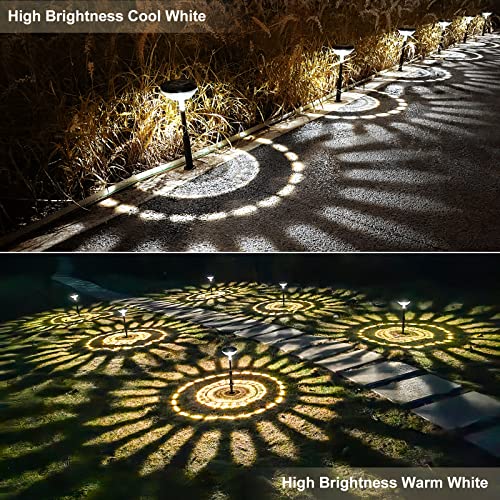 Solar Pathway Lights 8 Pack Warm White Cool White LED Outdoor IP67 Waterproof Path Lights P799560
