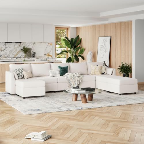 Light Grey 8 Seat U Shaped Sectional Sofa with Storage A7862