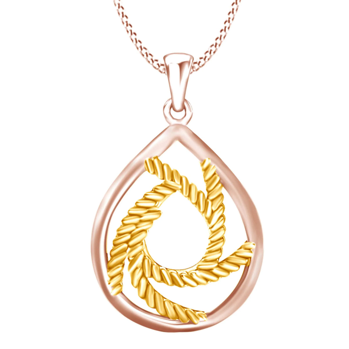 14k Rose Gold Over Sterling Silver Pendant Necklace I14020