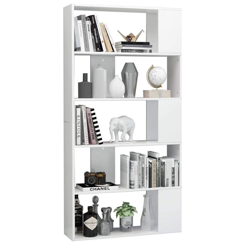High Gloss Black Book Cabinet Room Divider Chipboard L243961
