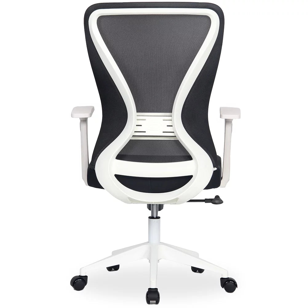 White Black Mid-Back Office Task Chair N361
