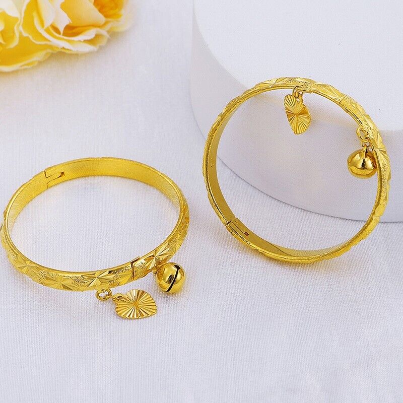 18k Gold Filled Sterling Silver Baby Bead Bell Bracelet C50857