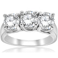 14K White Gold Three Stone Diamond Engagement Ring A83026