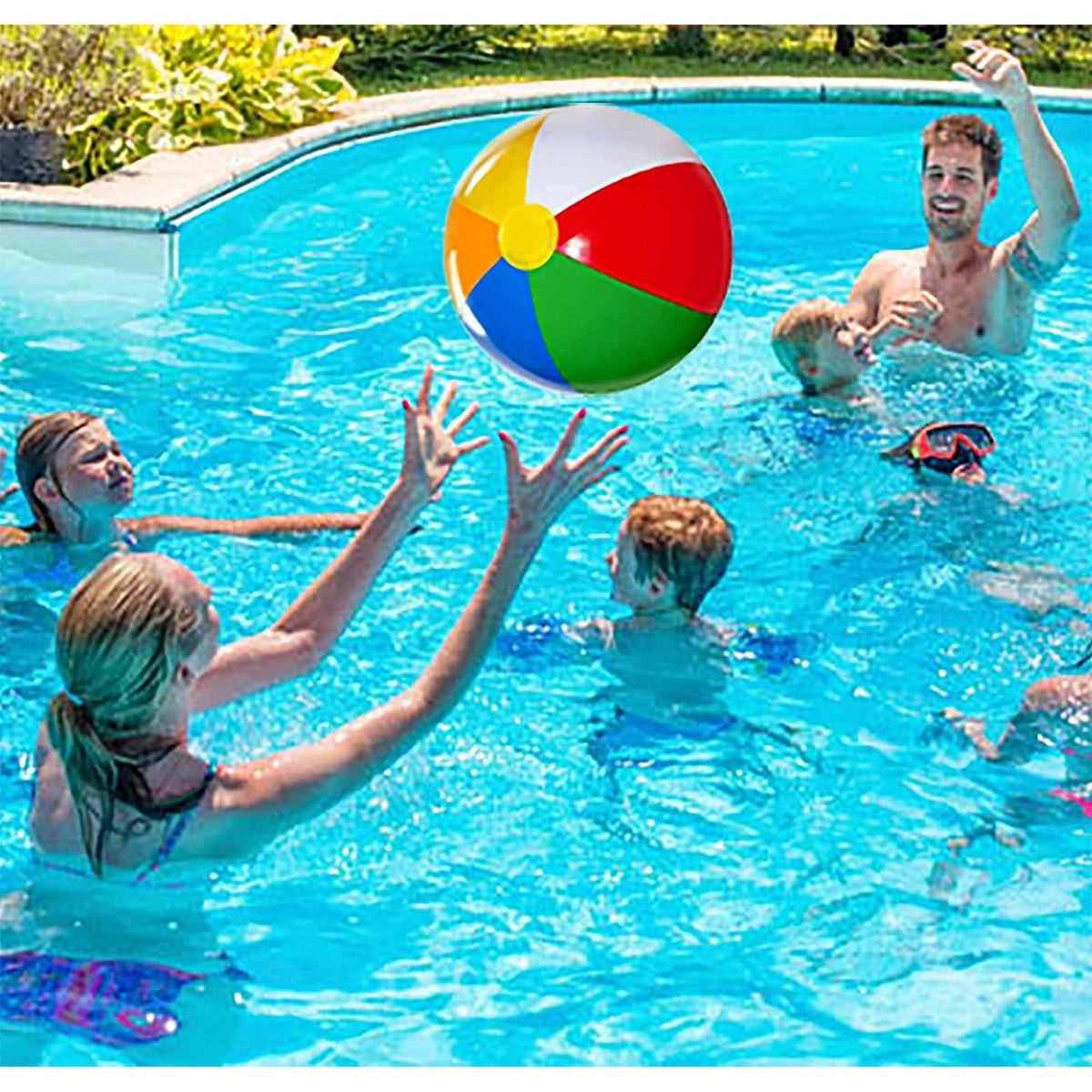 12 Pack Inflatable Rainbow Beach Balls A91698