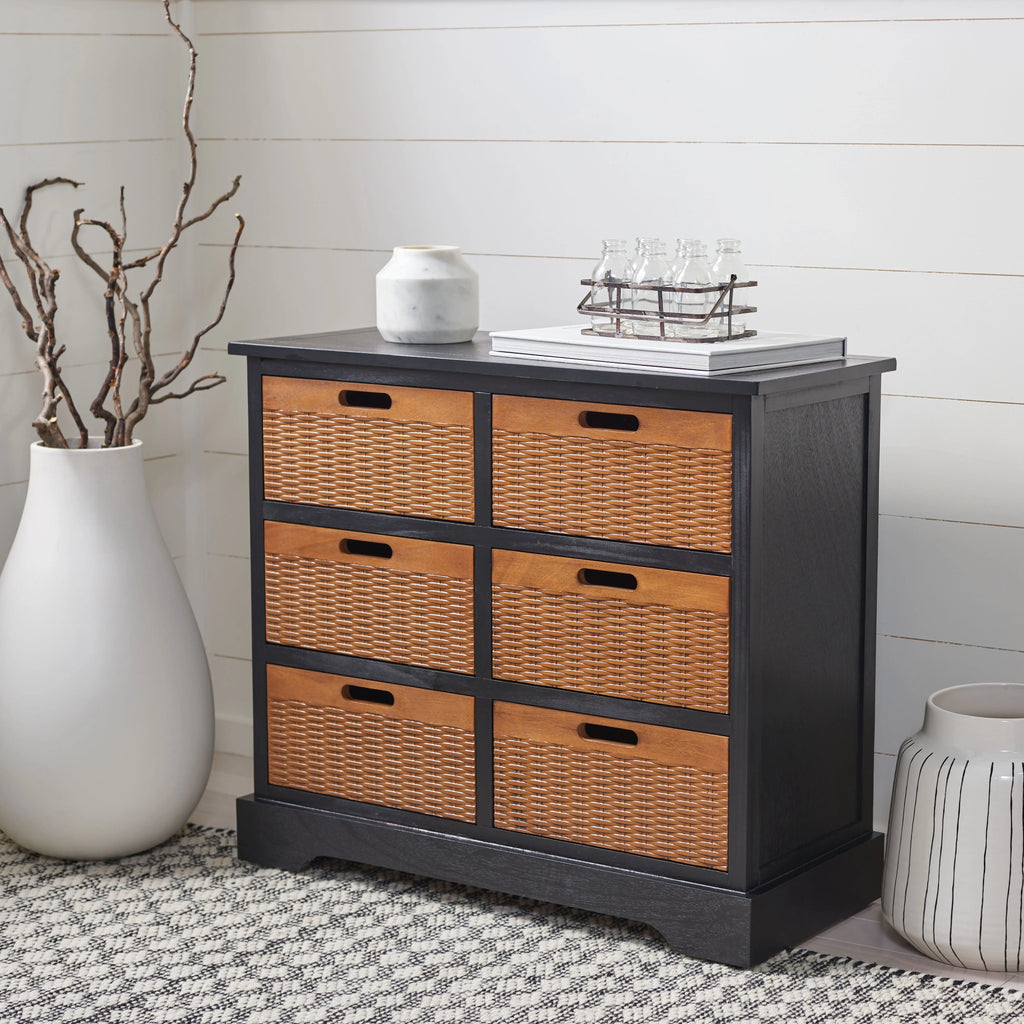 Black 6 Drawer Storage Unit A440