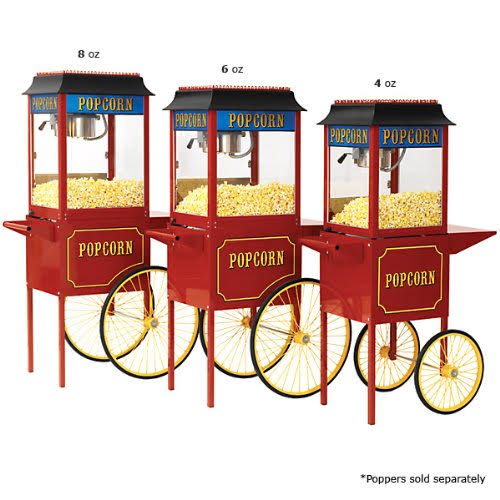 Small Popcorn Cart for 4-Ounce Poppers (Black / Chrome) L936