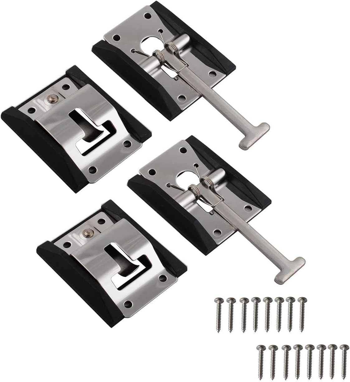 Rv Door Holder Metal T-Style Entry Door Catch 2 Pack with 16 304 Stainless Steel Screws Z614