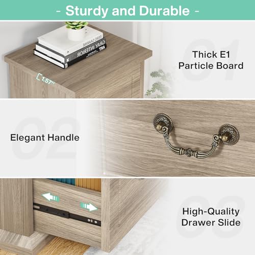 Walnut 4-Drawer Vertical File Cabinet F13895