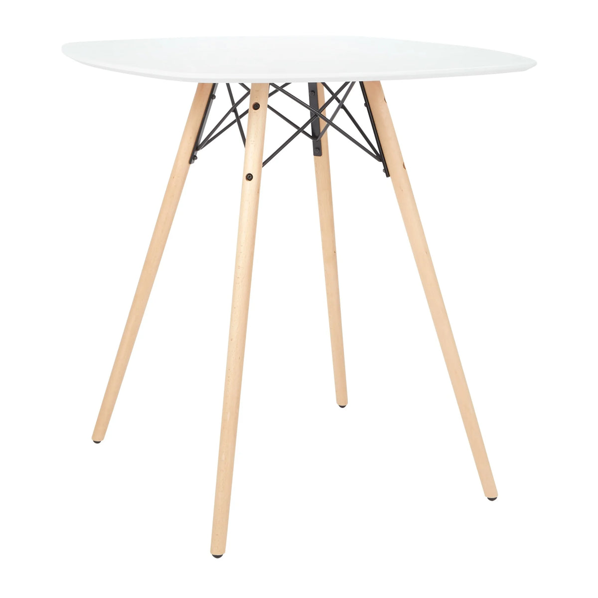 White Counter Table with Natural Wood Legs D6611