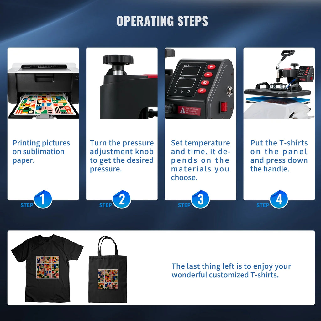 12x15inch 5IN1 Clamshell Sublimation Heat Press Machine with Teflon Coated Y705190