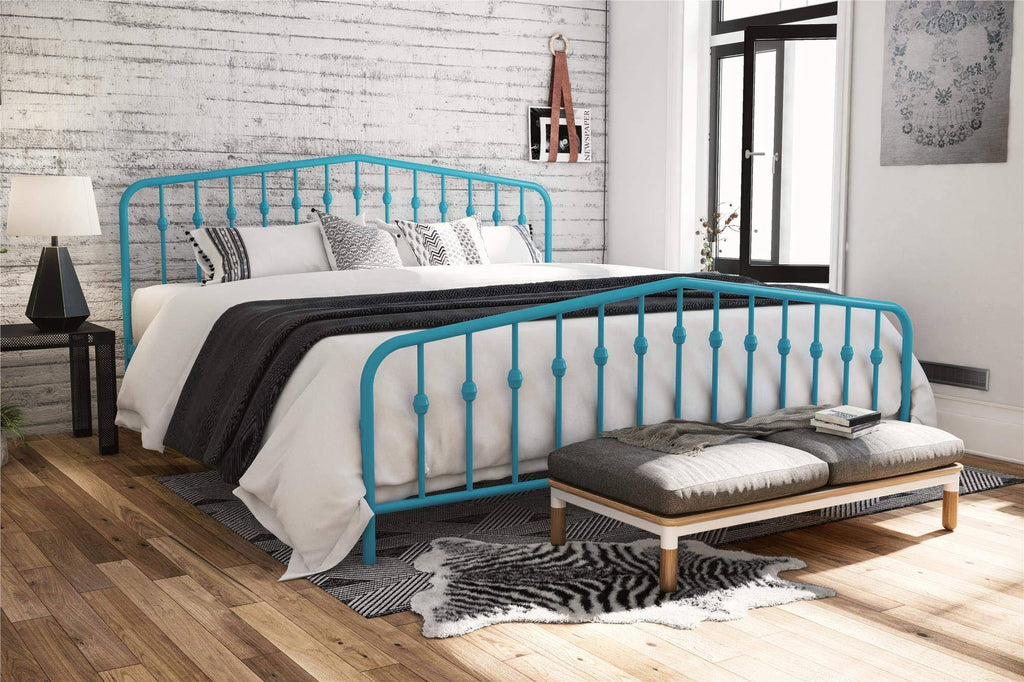 King Sea Blue Metal Bed E4951