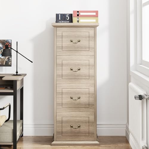 Walnut 4-Drawer Vertical File Cabinet F13895