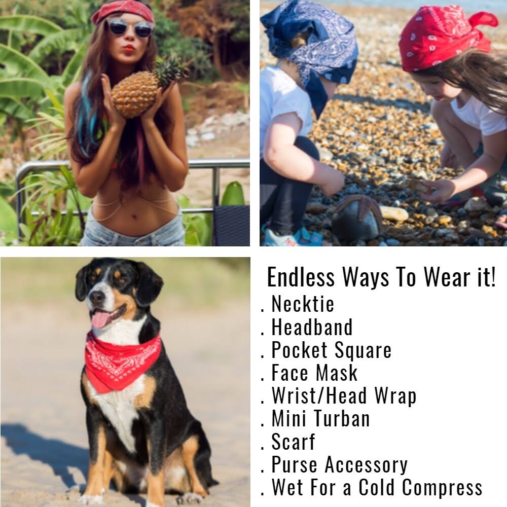 96 Pack Black & Red Polyester Bandanas B571807