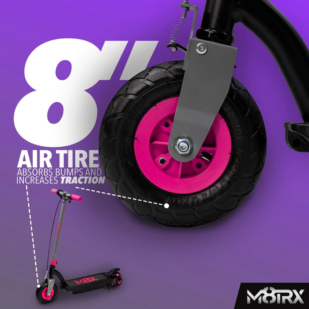 24 Volt Kids Electric Scooter, 8 Air Filled Tire, Pink J785