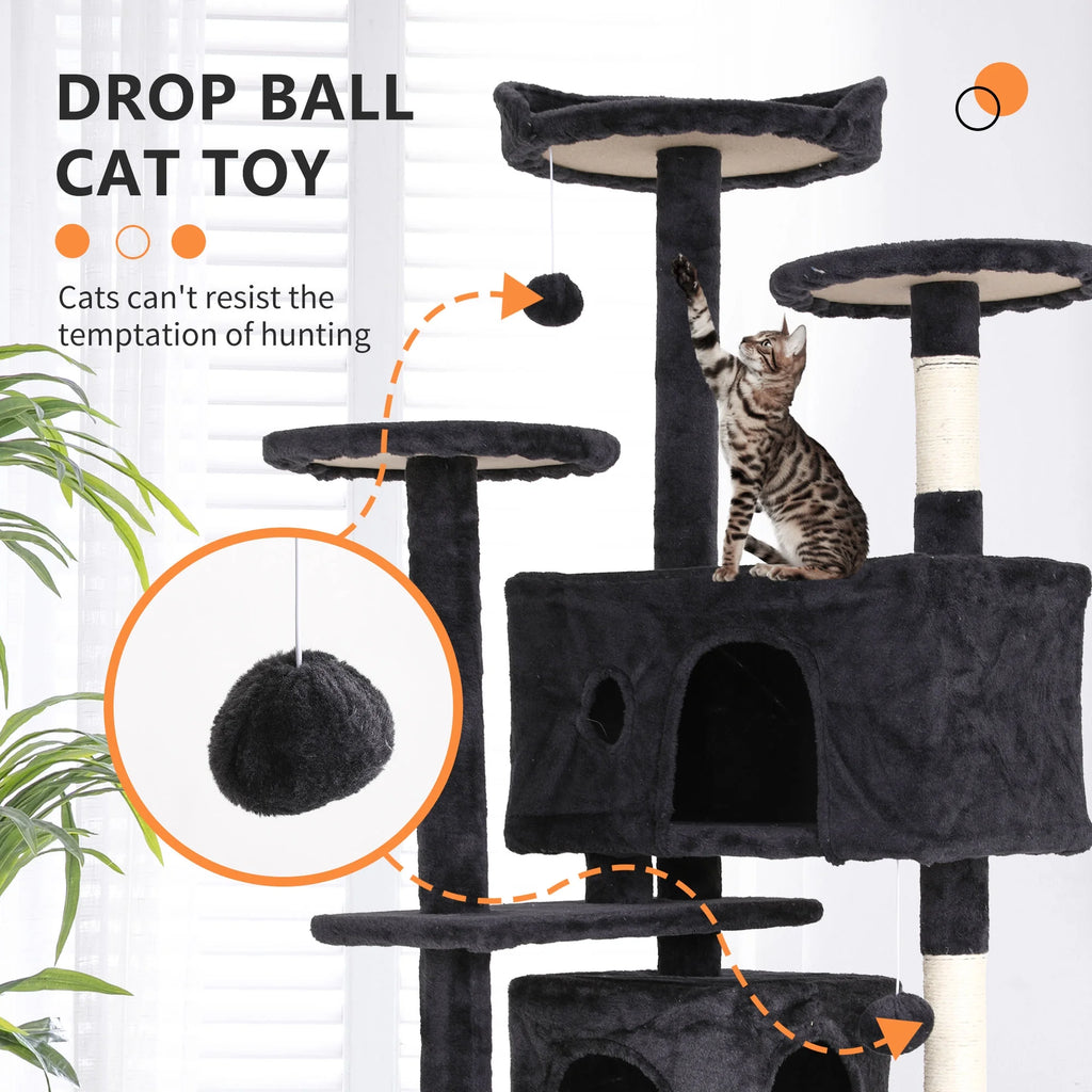 54 inch Dark Gray Cat Tree and Tower I571357
