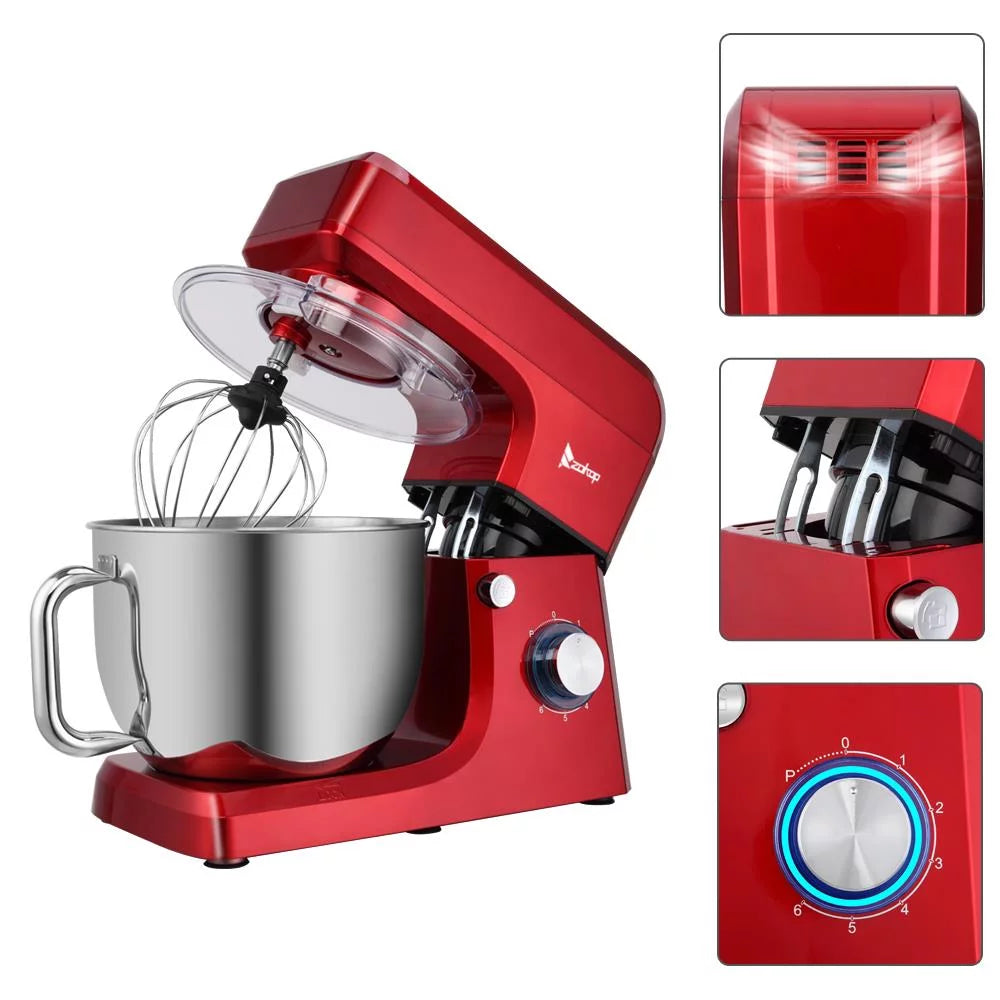 660W Tilt-Head Electric Mixer with 7.5 Quart Stainless Steel Bowl, Red W228