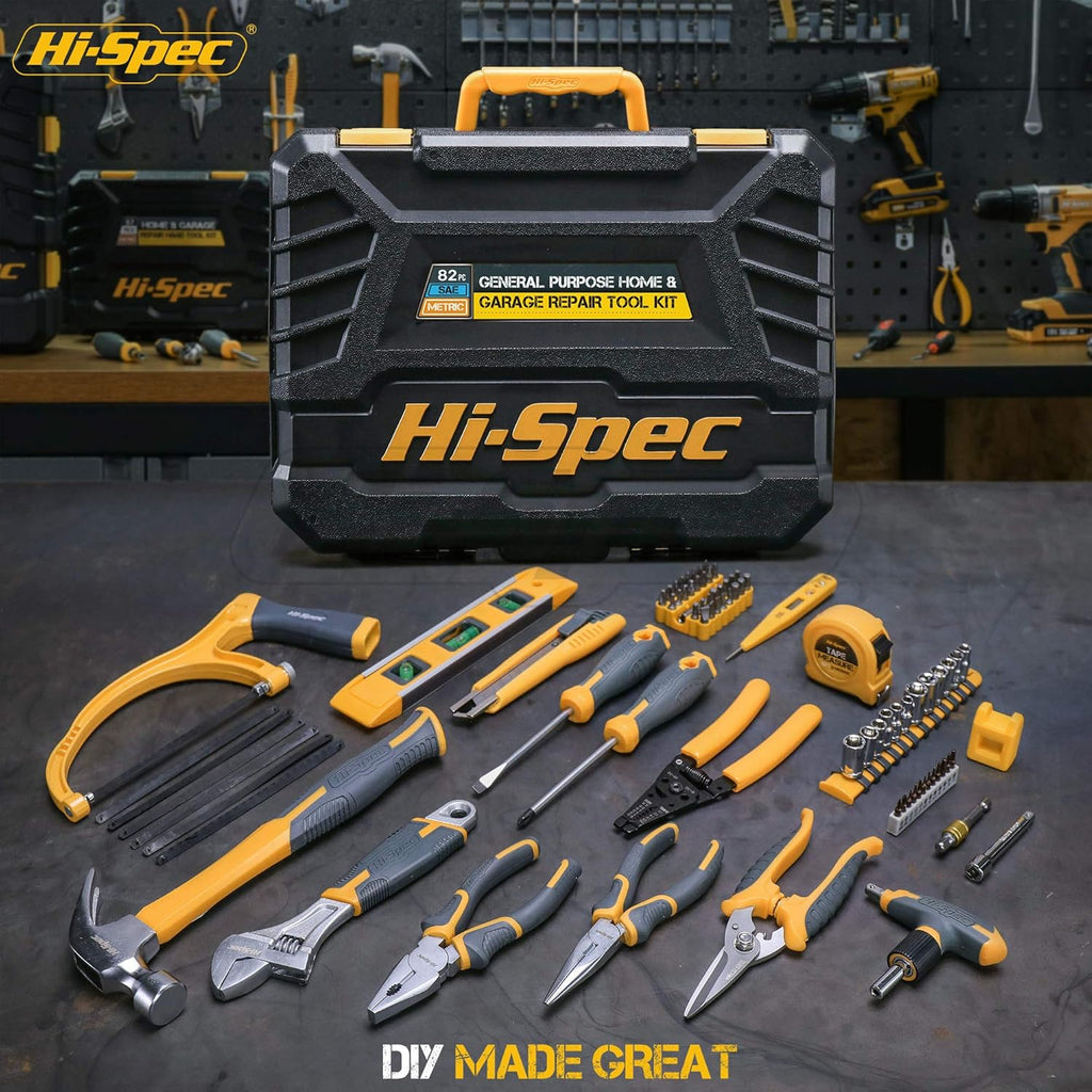 82 Piece Home & Garage Tool Kit Set with Storage Case S53927