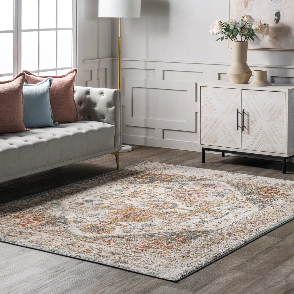Beige Vintage Medallion Area Rug 12' x 15' E4297