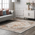 Beige Vintage Medallion Area Rug 12' x 15' E4297