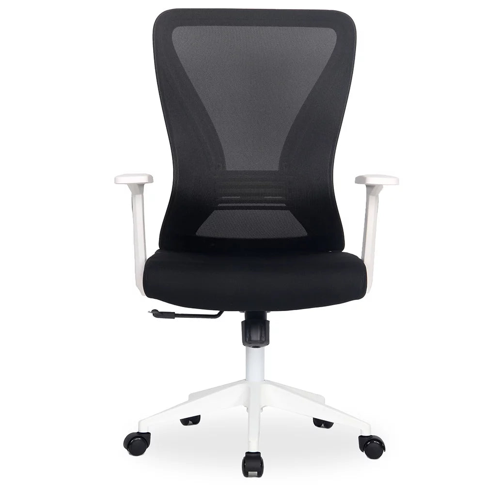 White Black Mid-Back Office Task Chair N361