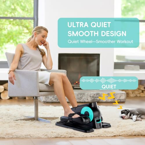 Under Desk Elliptical Machine, Quiet Portable Electric Seated Pedal Exerciser with Remote Control & 12 Adjustable Speeds K5853
