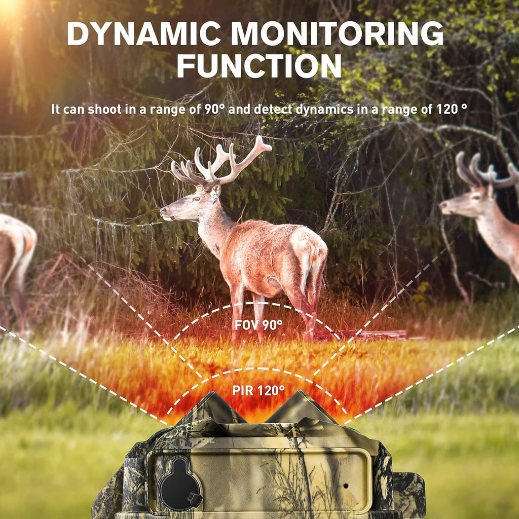4K 30MP Night Vision Motion Activated Waterproof WiFi Bluetooth Trail Camera Y516