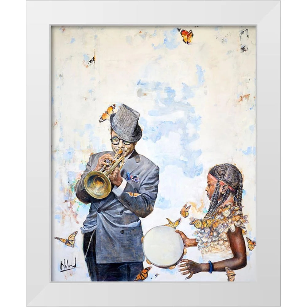 White Modern Wood Framed Art Print G26314